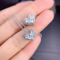 100 genuine square mossan diamond ring pendant set beautiful luxury jewelry exquisite style engagement gift