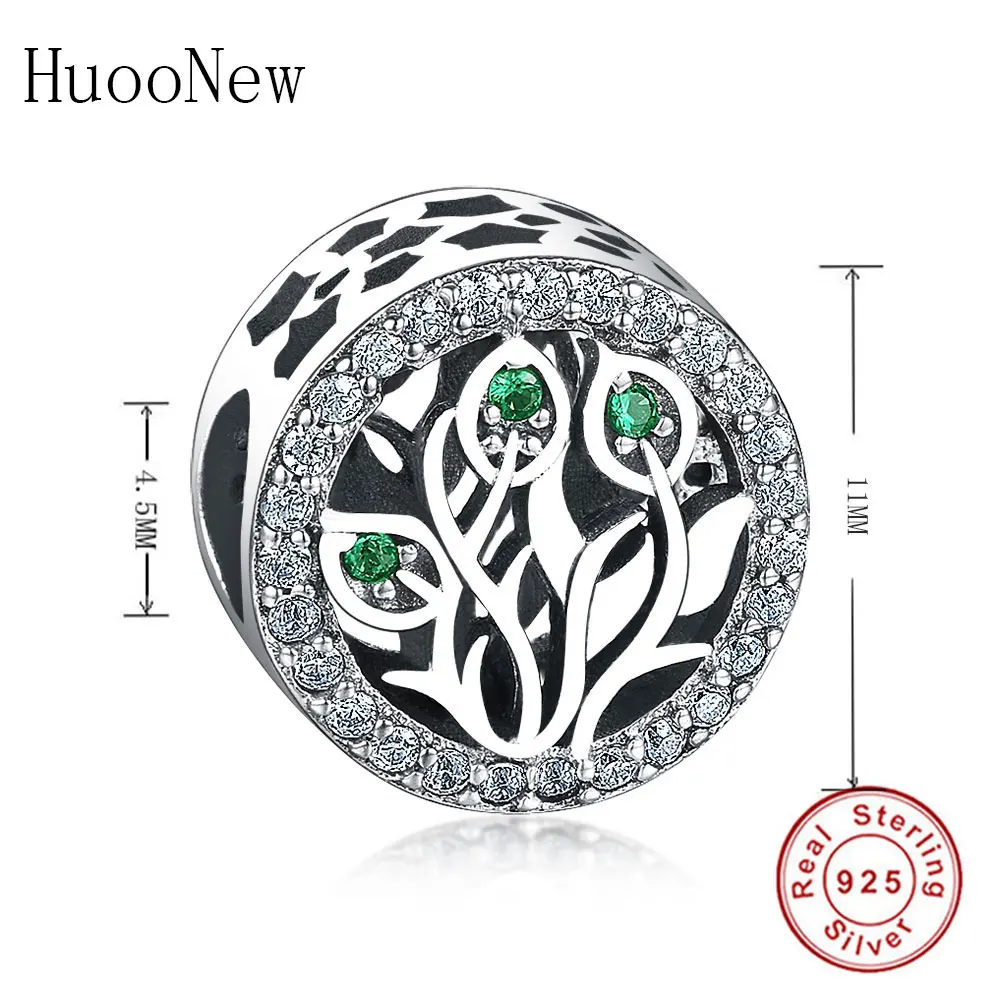 HuooNew подходит для оригинального Pandora Амулеты Браслет с подвесками 925 пробы