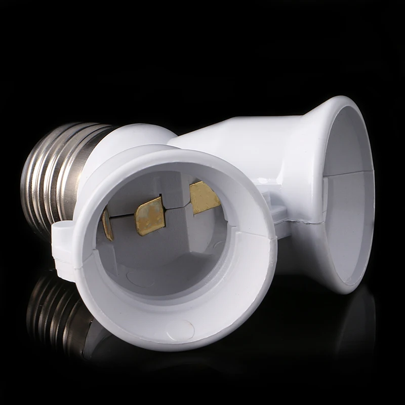 

652F E27 To Double E27 Base Socket Extender Adapter Converter LED Light Lamp Bulb