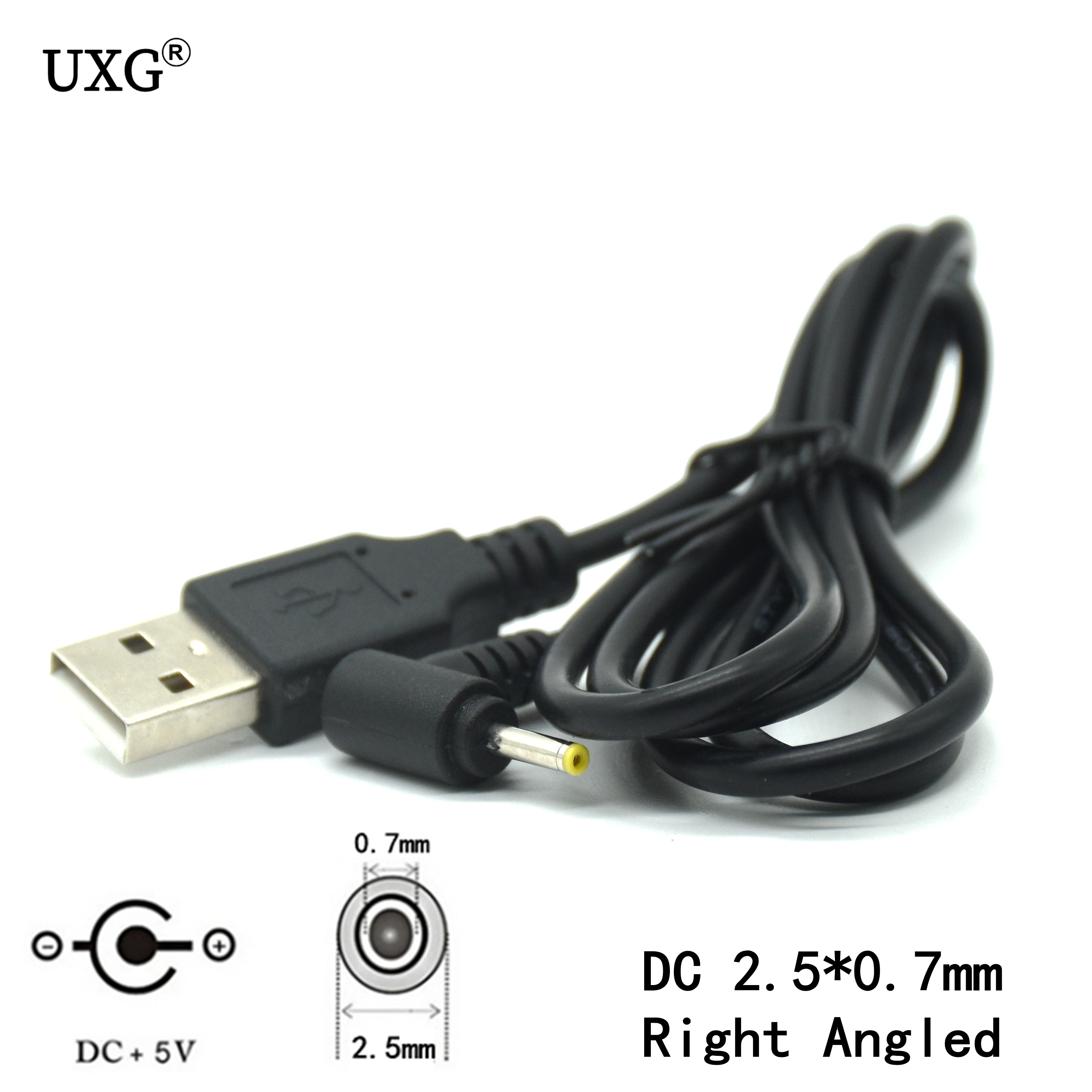 USB к DC 2 5 мм/0 7 мм вольт Barrel Jack зарядный кабель 1 м Колено 90 Прямоугольный дизайн Power