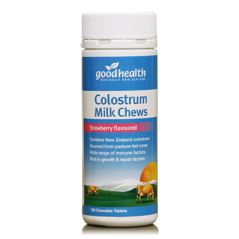 GoodHealth Colostrum Chewable Strawberry 150 Tablets IgG Milk Protein Calcium Vitamins Health Wellness Supplements Immune System | Красота и