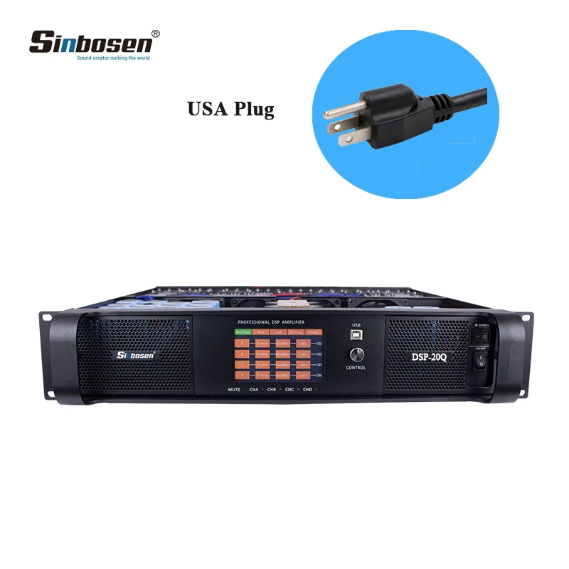Новая модель 4 канала профессора усилитель мощности DSP-20Q - Цвет: 110V US plug