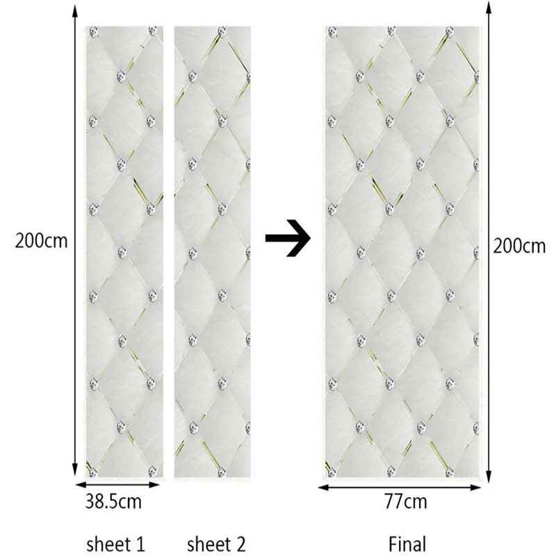 

Self-Adhesive Door Sticker 3D Stereo Diamond Soft Roll Geometric Wallpaper Living Room Kitchen PVC Waterproof Sticker Home Decor