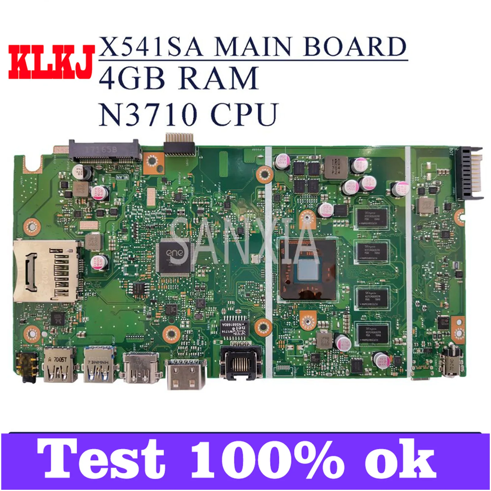 

Материнская плата KLKJ X541SA для ноутбука ASUS VivoBook Max X541SA, X541S, F541S, оригинальная материнская плата, процессор 4GB-RAM N3710