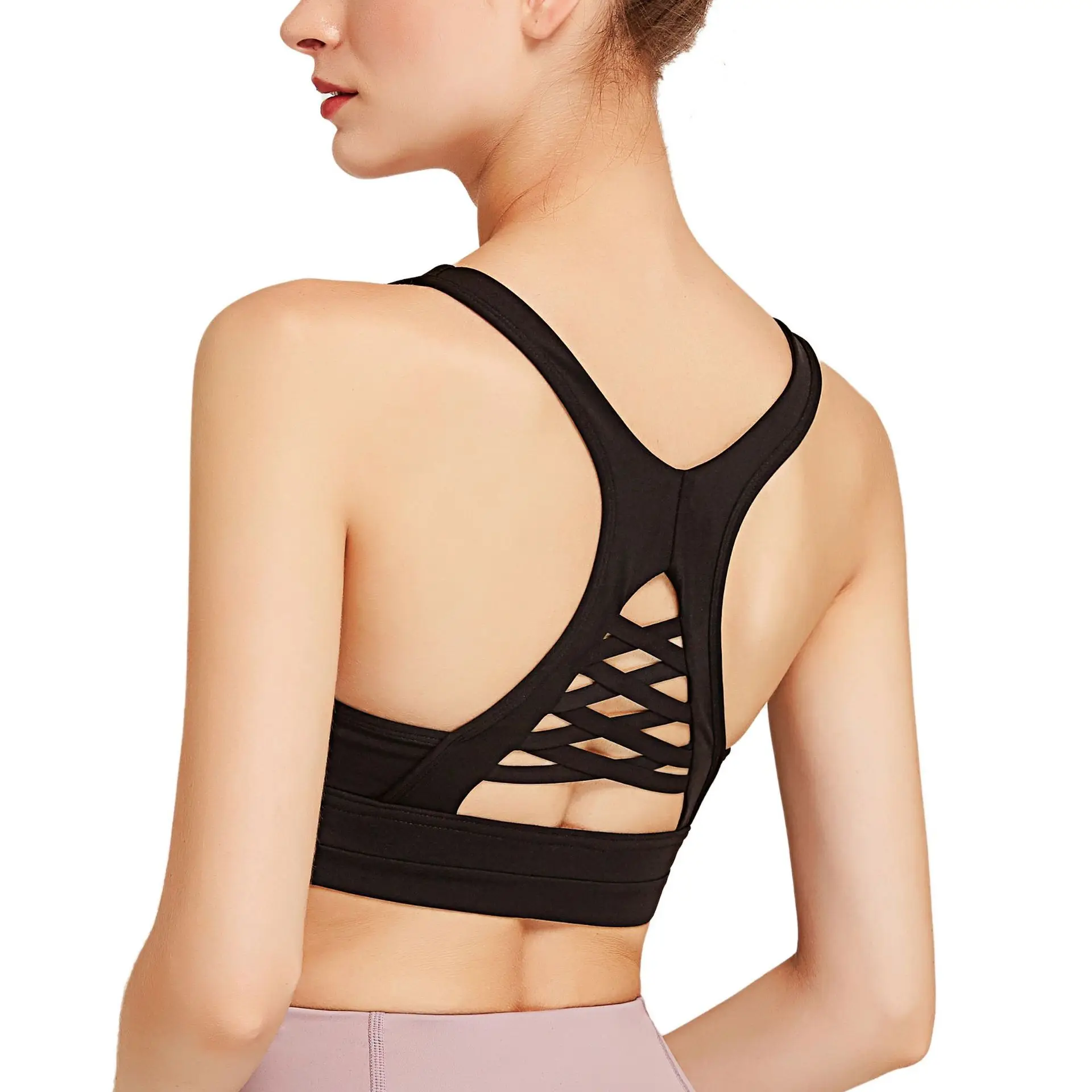 

Cross Beauty Back Sports Bra Quick-Drying Running Fitness Yoga Wear Women's High-Elastic Breathable Sports Vest Sports Top