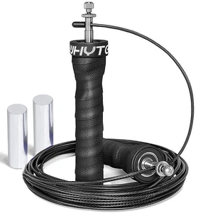 Утяжеленная Скакалка для фитнеса, набор регулируемых скакалок, подшипники, Нескользящие ручки, черная Скакалка 2,5 мм3,4 мм