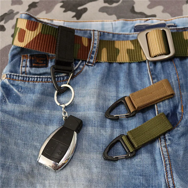

High Quality 1pc Belt Clip Climbing Carabiner Buckle Molle Nylon Straps High Strength Backpack Hanging Hook For Air Keychain