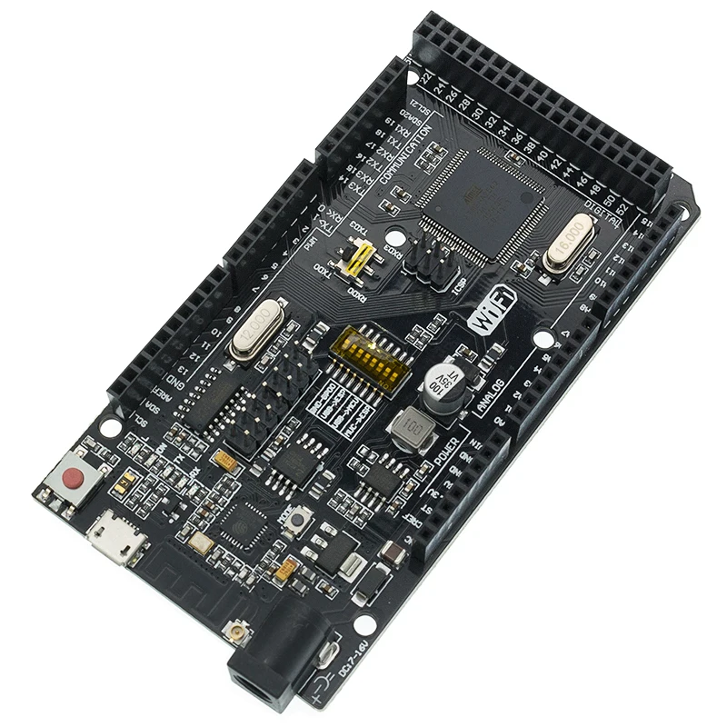 Mega + WiFi R3 ATmega2560 ESP8266 (память 32 Мб) искусственная кожа CH340G. Совместим с NodeMCU WeMos CH340 |