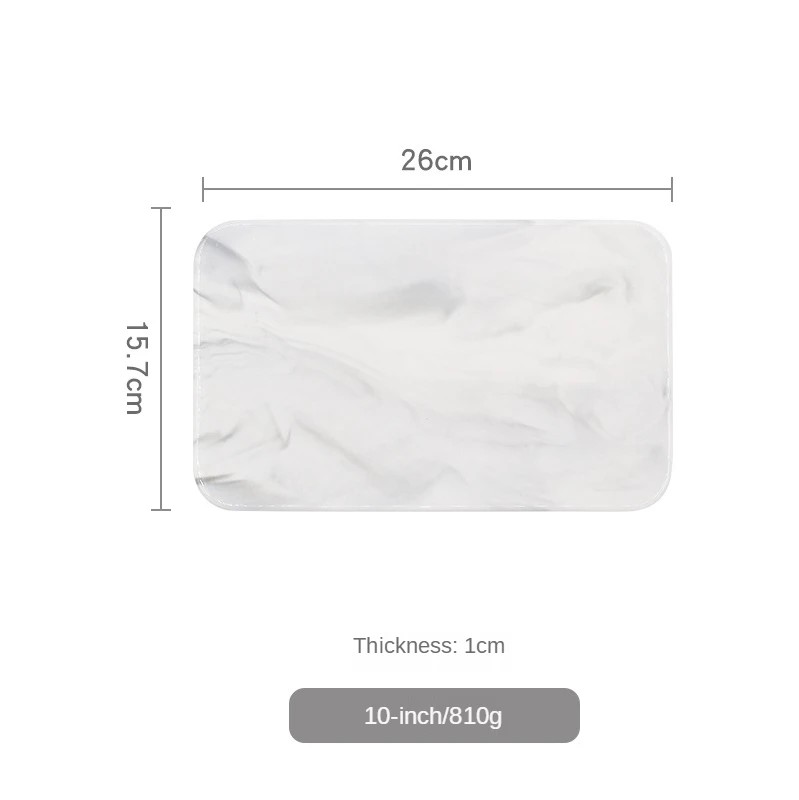 

Nordic Minimalist Marbled Ceramic Tray Rectangular Dinner Plate Cutting Board Cake Sushi Plate Western Bread Flat Plate
