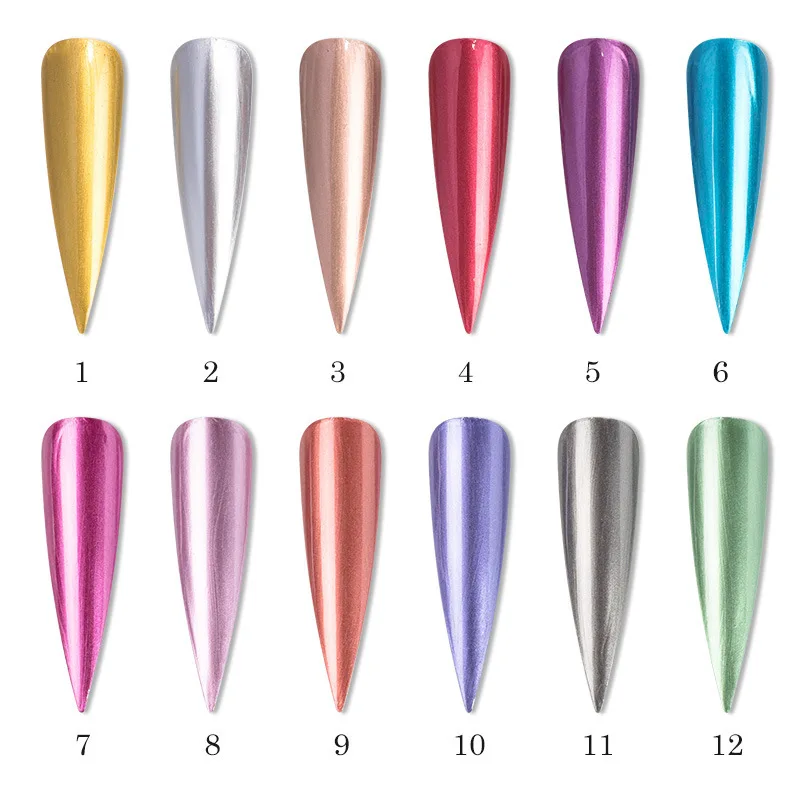 

8ml Mirror Effect Metallic Nail Polish 12 colors Purple Rose Gold Silver Chrome Polish Varnish Exquisite For Nails Manicure