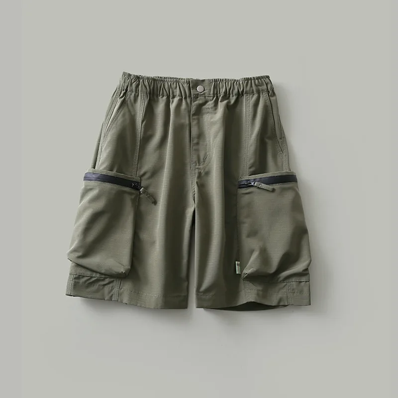 

Summer new men's casual 5-point pants loose trend three-dimensional patch pocket elastic waist work pants men's pants