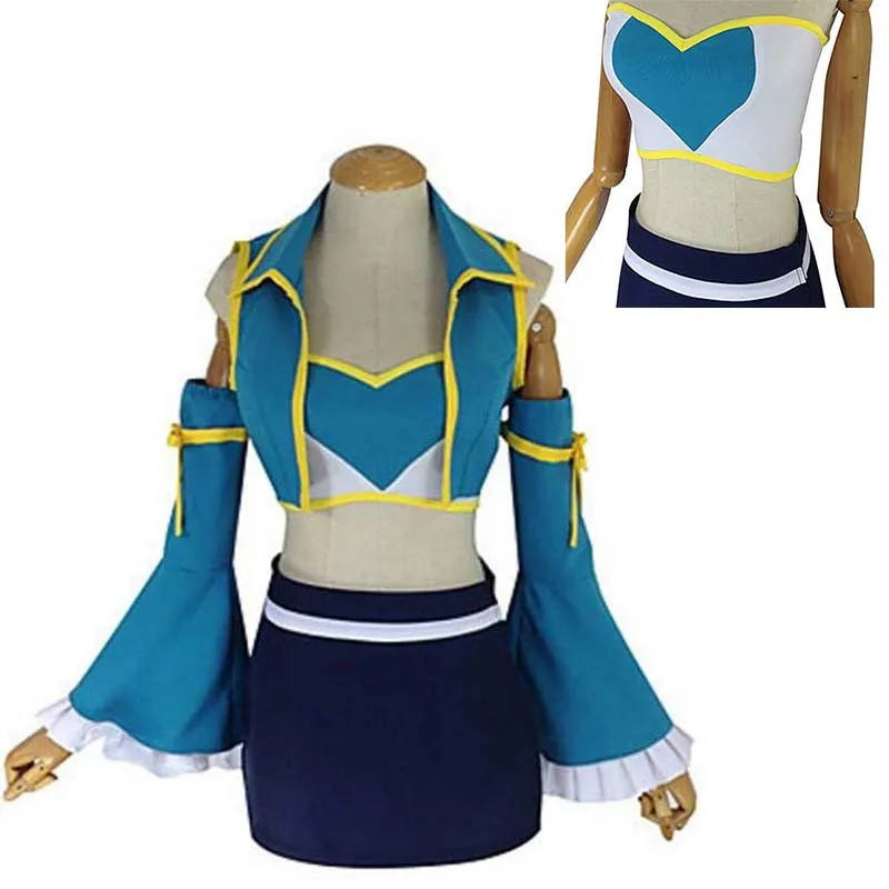 

New Lucy Heartfilia Fairy Tail 7 years later cosplay costume lolita girls school uniform Sailor skirt suit party dress costume