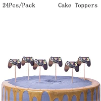 new product handle game24pcs cartoon baby boy cupcake topper baby shower boys kids birthday party cake decorations