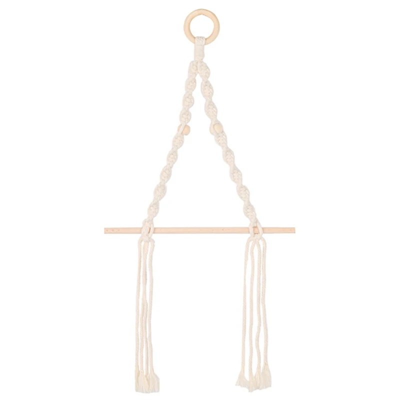 

Wall Hanging Wooden Stick Rack, Bedroom Living Room Bathroom Wooden Paper Towel Rack, Hand-Woven Rack