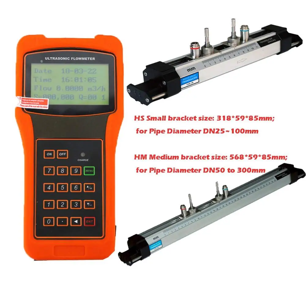 Цифровой ультразвуковой расходомер для жидкости с монтажным устройством HS