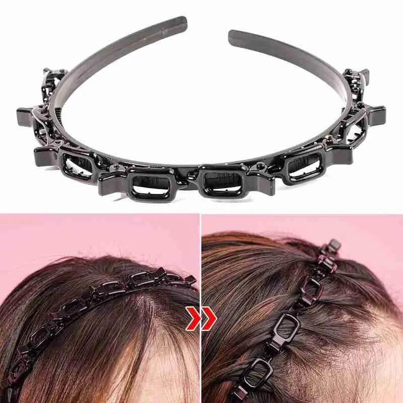 1 шт. двойная челка зажим повязка для волос полые плетеные челки на голову заколка