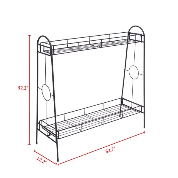 2 Layers Plant Shelf European Style Flower Pot Rack Metal Bonsai Potted Stand Home Balcony Garden Flowerpot | Дом и сад