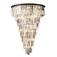costomized modern minimalist living room chandelier crystal led lamp hotel staircase lamp rotating indoor lamps