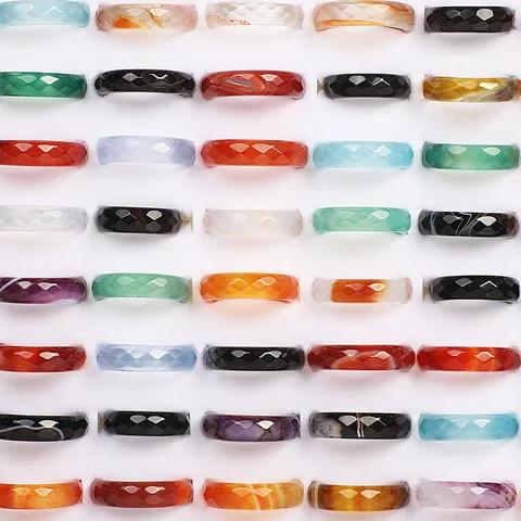 Кольца из агата QianBei оптом 50 шт.