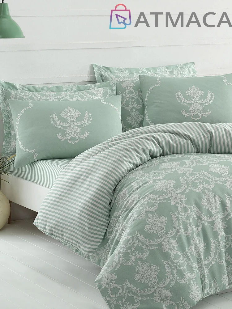 

2021 Bedding Set With Pillowcase Duvet Cover Sets Bed Linen Sheet Double Queen King Size Quilt Covers Bedclothes Water Green