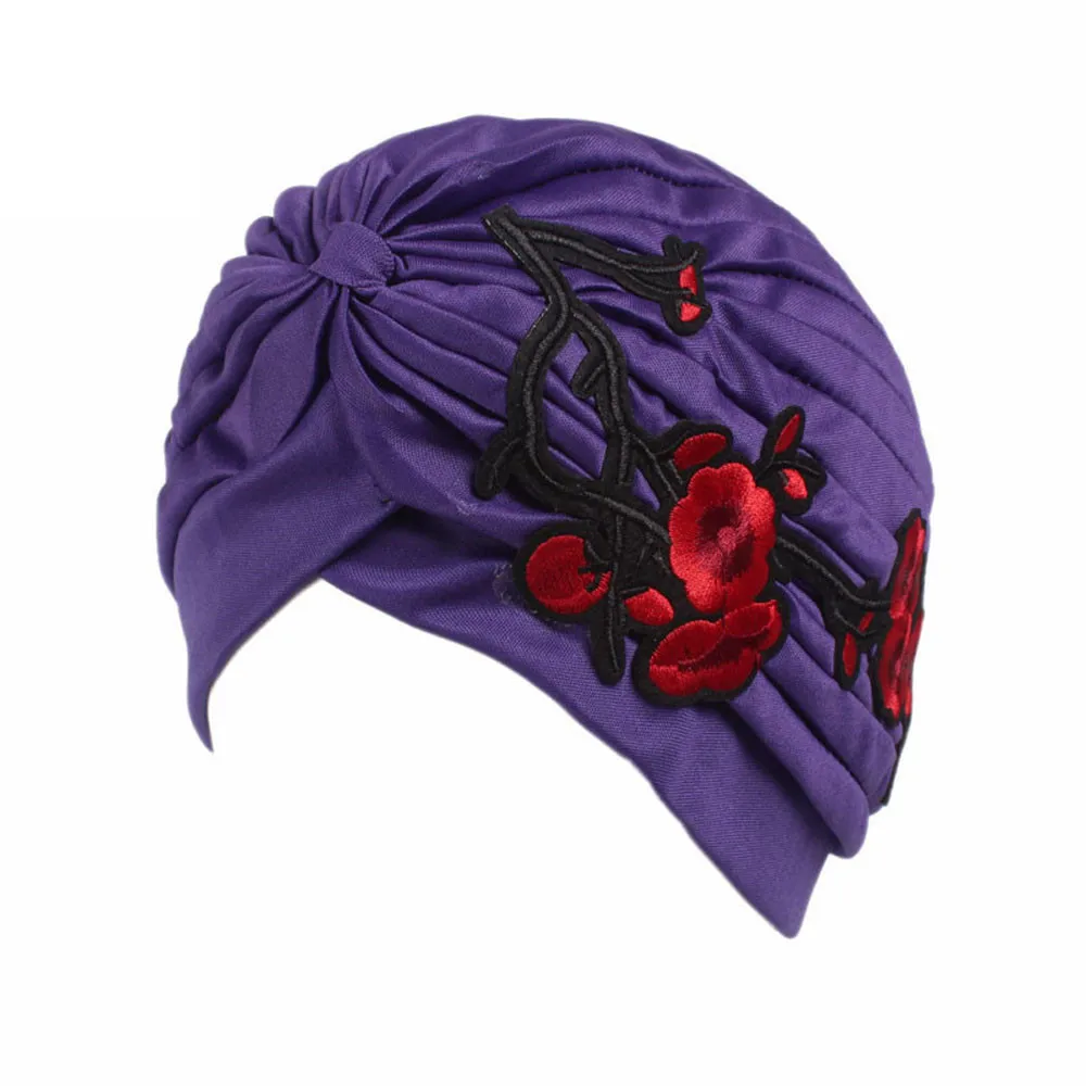 Best Christmas present Women Embroidery Cancer Chemo Hat Beanie Scarf Turban Head Wrap Cap Lowest price 2019 | Аксессуары для