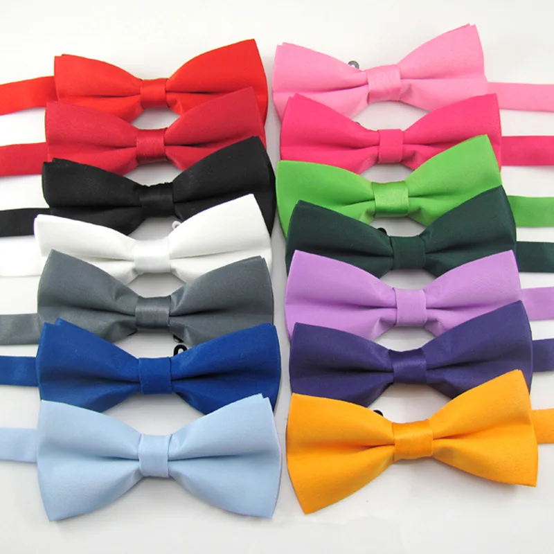 

New Unisex Bow Tie Women's Casual Formal Men Bowtie Solid Polyester Neckwear Wedding Garment Accessories