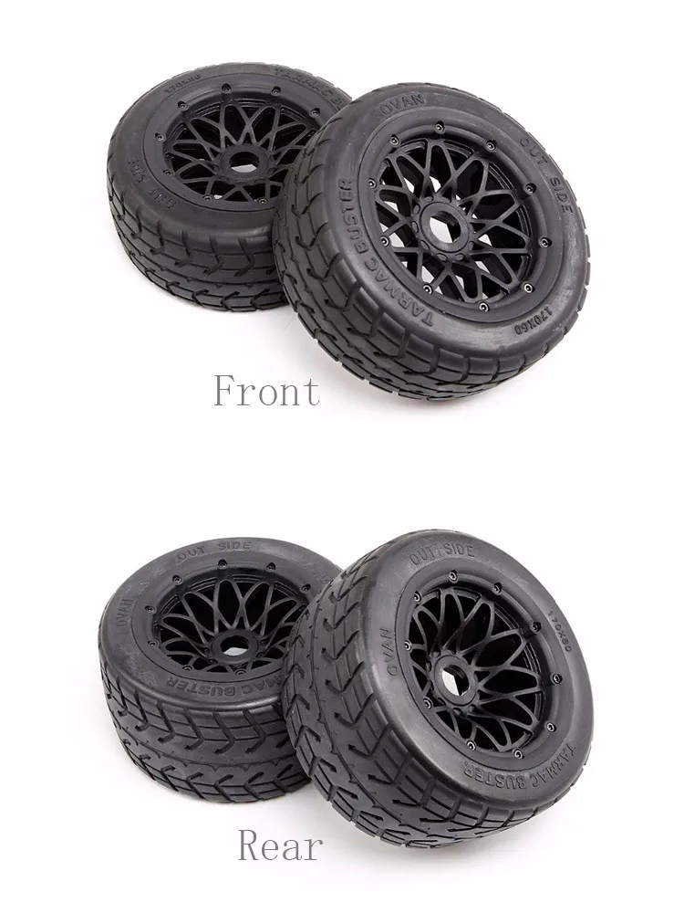 5B Thicker Tarmac Buster on Road Front and Rear Wheel Tires(Front) for HPI Baja 5B Rovan King Motor