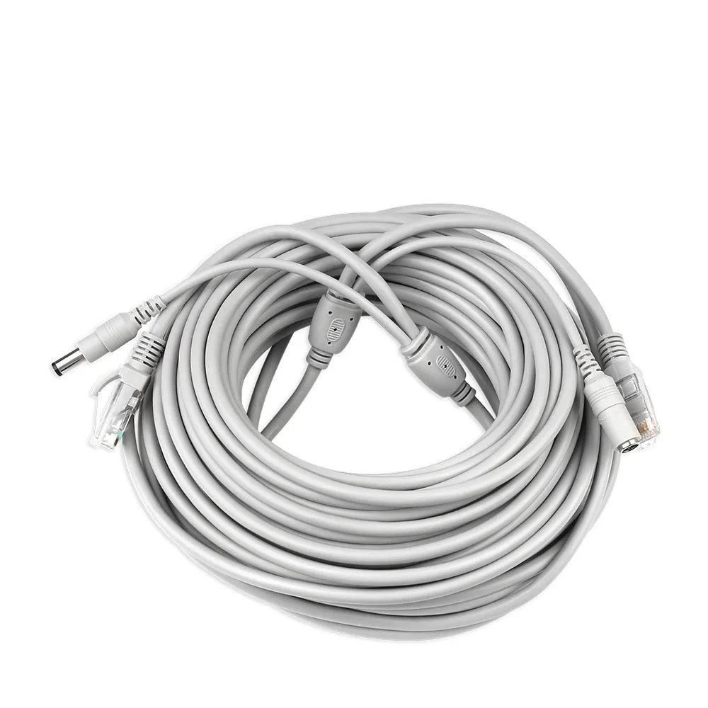 

5M 10M 15M 20M 30M Cat5 Ethernet Network Cable RJ45 + DC 12V Power Port Waterproof LAN Cable Wire For CCTV Video Security System