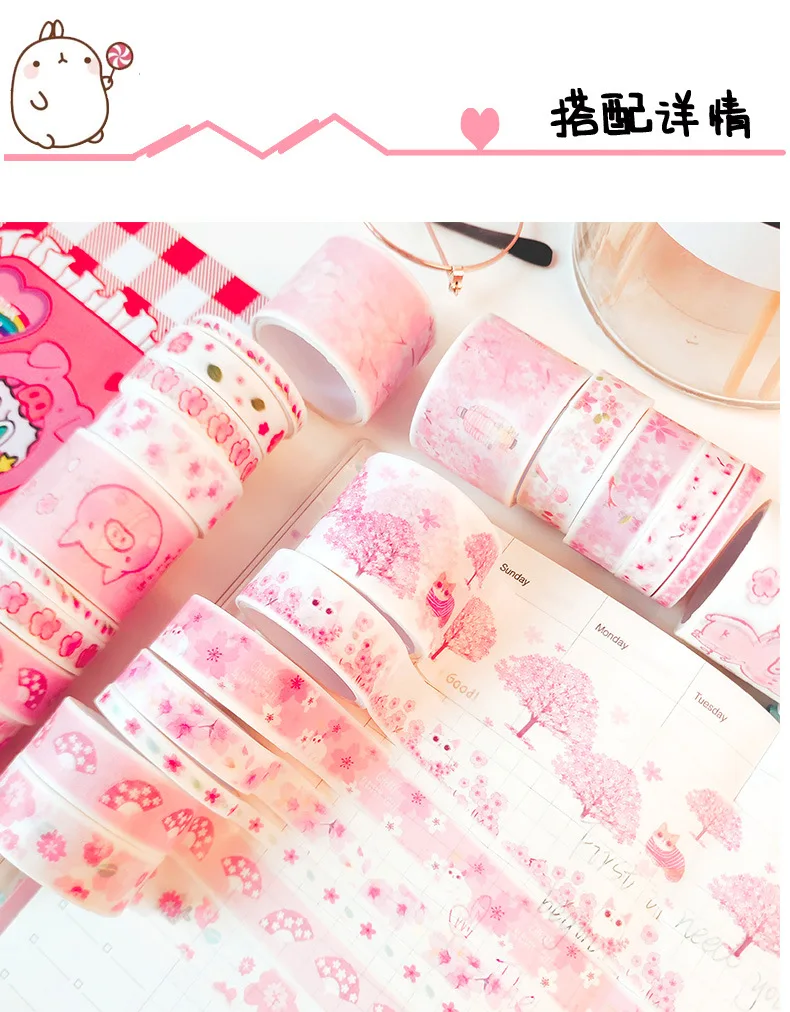 10 шт./компл. Kawaii Cat клейкая лента милый веселый лента Washi голубого океана декоративная клейкая лента для Скрапбукинг DIY Фотоальбом