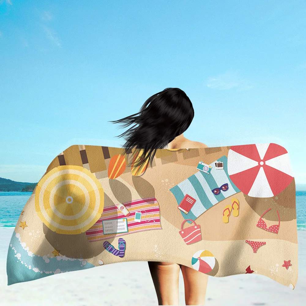 

Уличное портативное быстросохнущее пляжное полотенце для плавания, серфинга, водных видов спорта, банное полотенце, Солнцезащитная шаль, о...