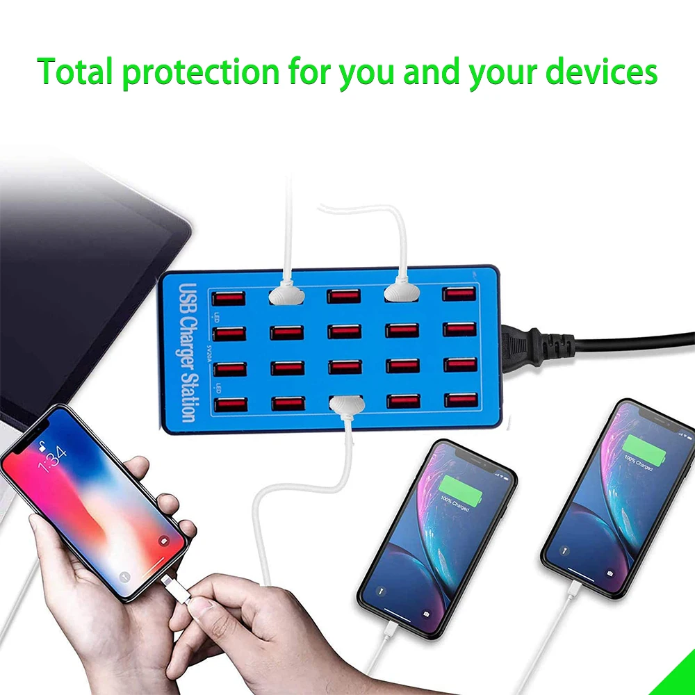 multi usb charger 20 ports usb fast charging desktop charger station for huawei samsung xiaomi ipad iphone free global shipping