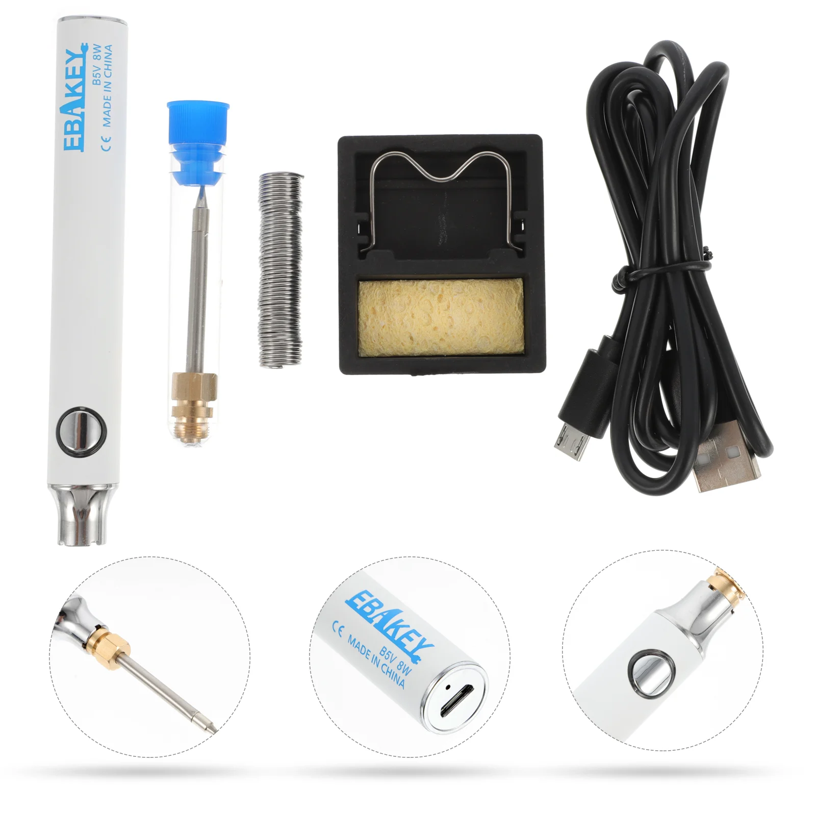 

1 Set 5V 8W Electric Soldering Iron with Soldering Stand Soldering Wire