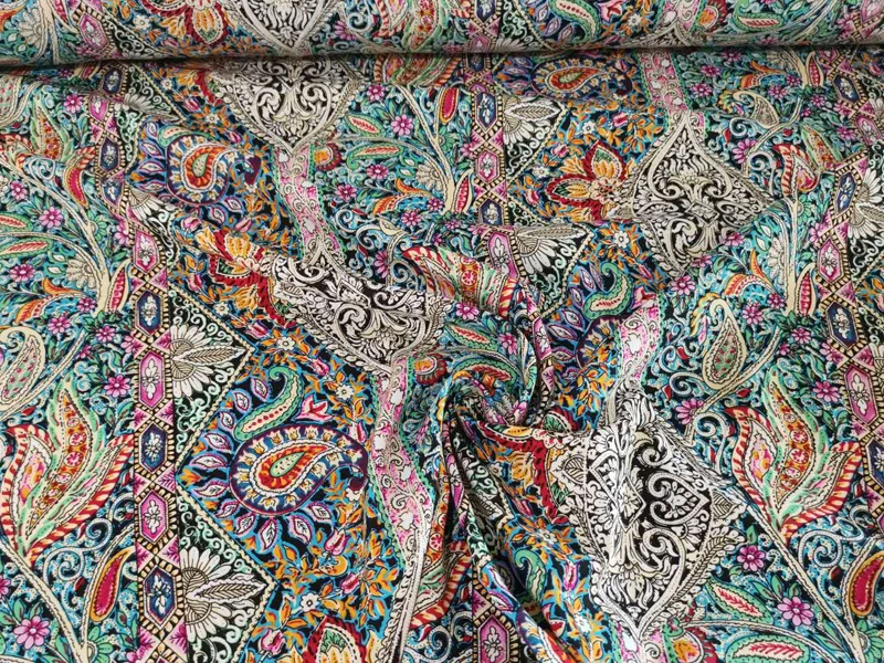 Этнический богемный рисунок Пейсли хлопчатобумажная ткань шитье вискоза поплин
