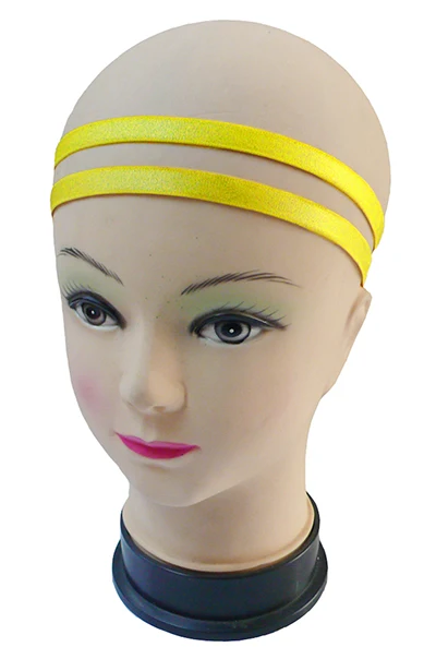 Bright Yellow 1 шт. в продаже, двойная эластичная повязка на голову, Софтбол, Противоскользящие силиконовые резинки для волос, повязка на голову, резинка для волос - Цвет: Bright Yellow