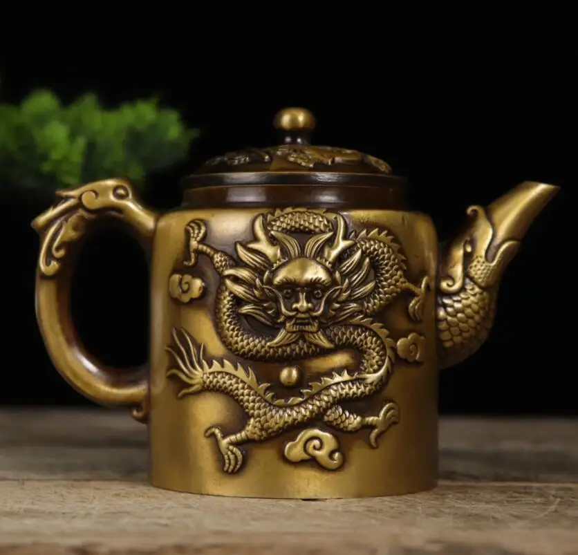 

Статуя заварочного чайника Archaize seiko с медным драконом и Фениксом