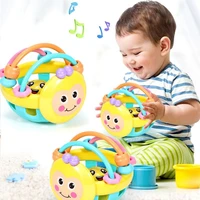 1 pc baby soft rubber rattle children early childhood biting bell toy bee hand bell rattle dumbbell baby toy 0 12 months