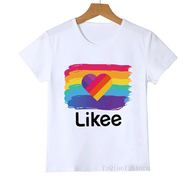 Детская футболка с принтом Graphic love likee летняя детская одежда для девочек белая