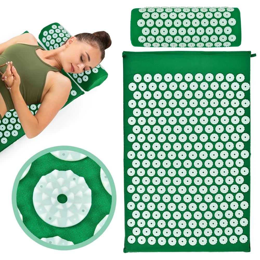 

Yoga Mat Massage Cushion Head Neck Back Massage Cushion Pillow Yoga Spike Mat Anti-stress Acupuncture pad Needle Massager
