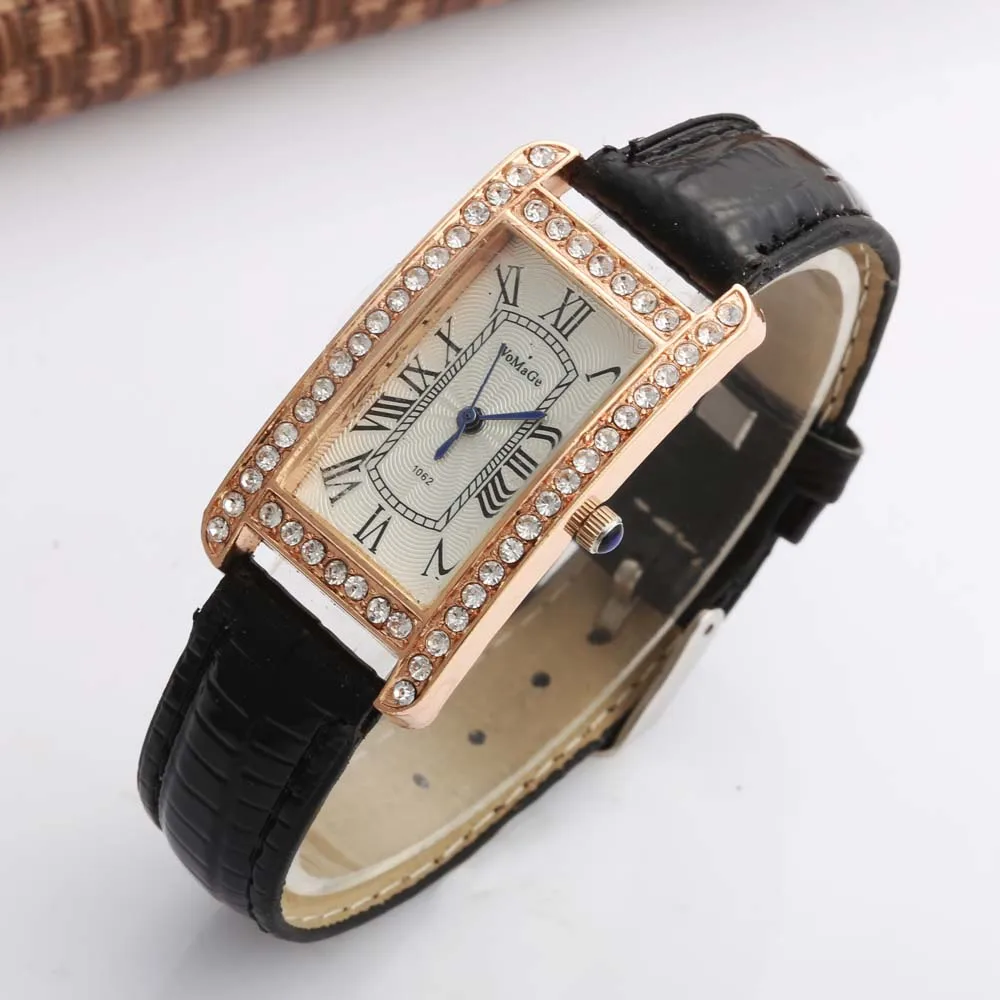 

New Production 2020 WOMAGE Fashion Women Dress Quartz Watches Ladies Luxury Rectangle Watches Women Diamond Watches Free Shiping