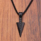 Длинное матовое черное ожерелье KSRA с кулоном в виде стрелы, ювелирная цепочка в стиле хип-хоп, панк-рок, Рождественский подарок на Хэллоуин для мужчин и женщин
