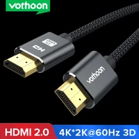 vothoon 4k hdmi compatible hdmi to hdmi 2 0 4k cable for tv lcd laptop projector computer ps4 tv 1m 2m 3m hdmi compatible cable