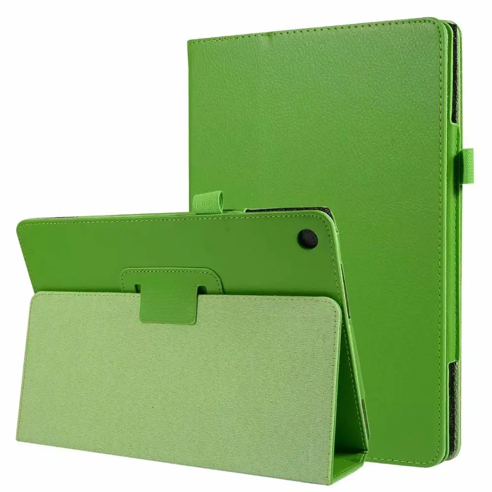 Модный кожаный чехол личи для Huawei MediaPad M5 Lite тонкий складной 10 1 дюйма с подставкой