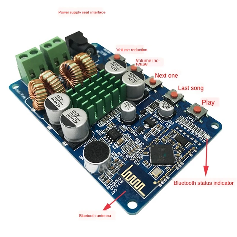 Цифровая стереосистема KYYSLB TPA3116 2*50 Вт 4/6/8 Ом 8 ~ 26 В постоянного тока Bluetooth |