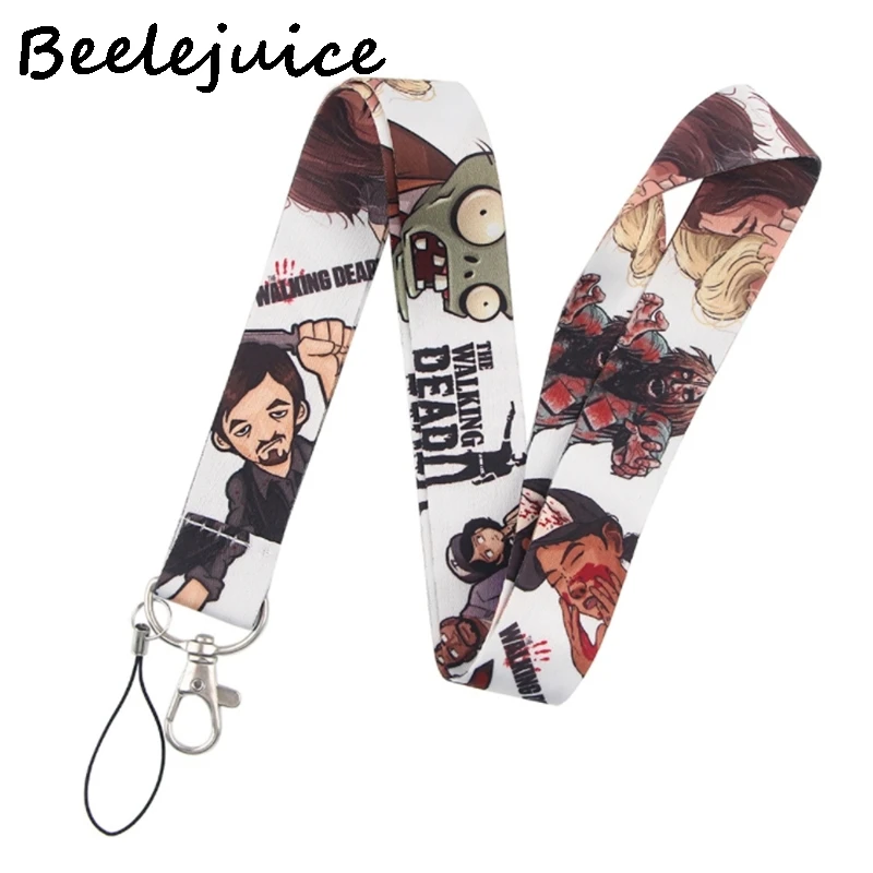 

24pcs The Walking Dead Art Key Chain webbings ribbons Neck Strap for Phone Keys ID Card Cartoon Lanyards Men Women Couple Gifts