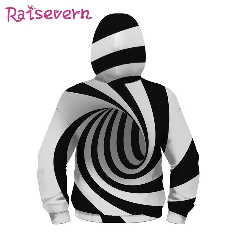 Raisvern/Детские толстовки с геометрическим 3D принтом куртки капюшоном в стиле