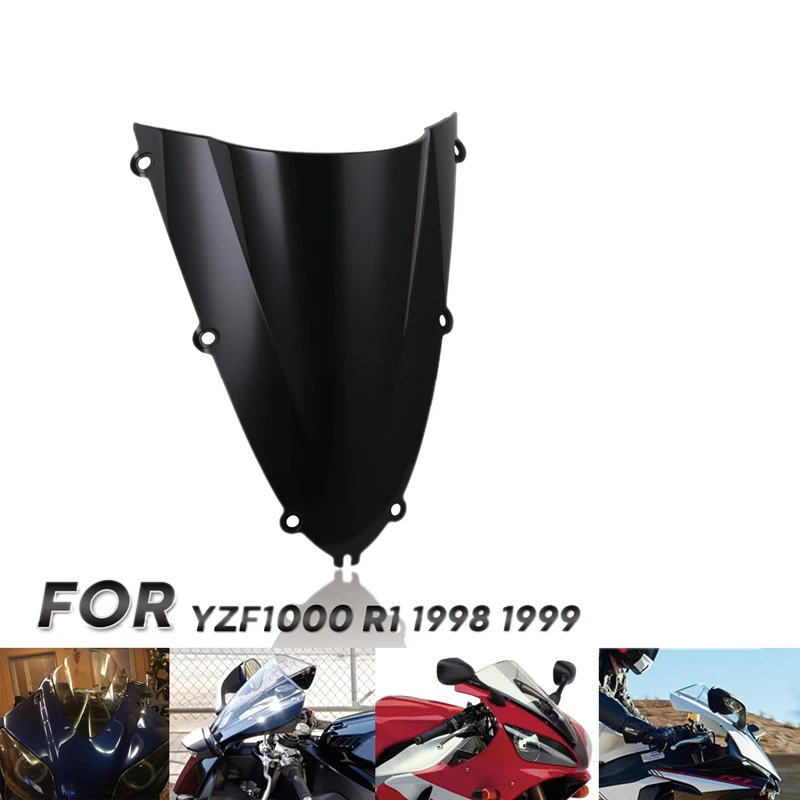 Black Windscreen Windshield for Yamaha YZF 1000 YZF1000 R1 YZFR1 1998-1999 1998 1999 Motorcycle | Windscreens &amp Wind Deflectors