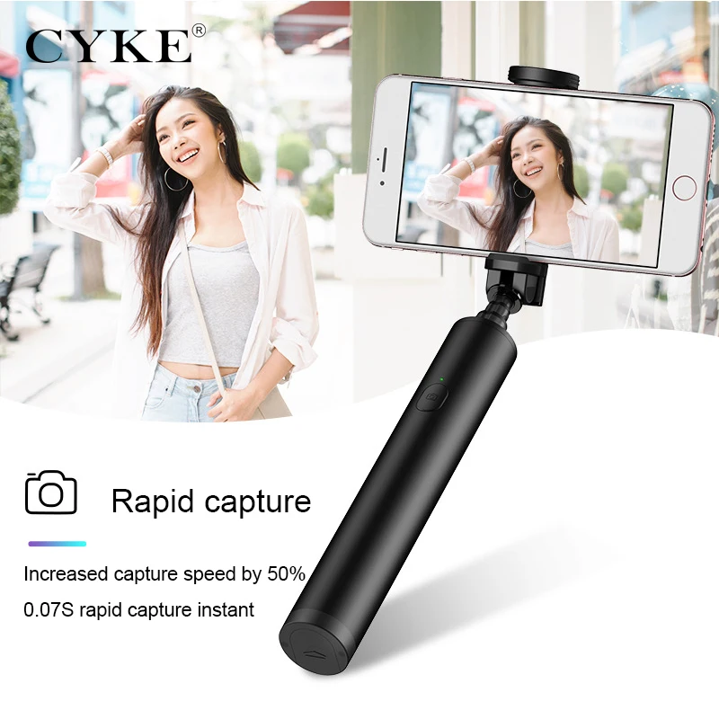 CYKE портативный мини Bluetooth селфи палка телескопическая штанга подставка для iPhone samsung Xiaomi huawei