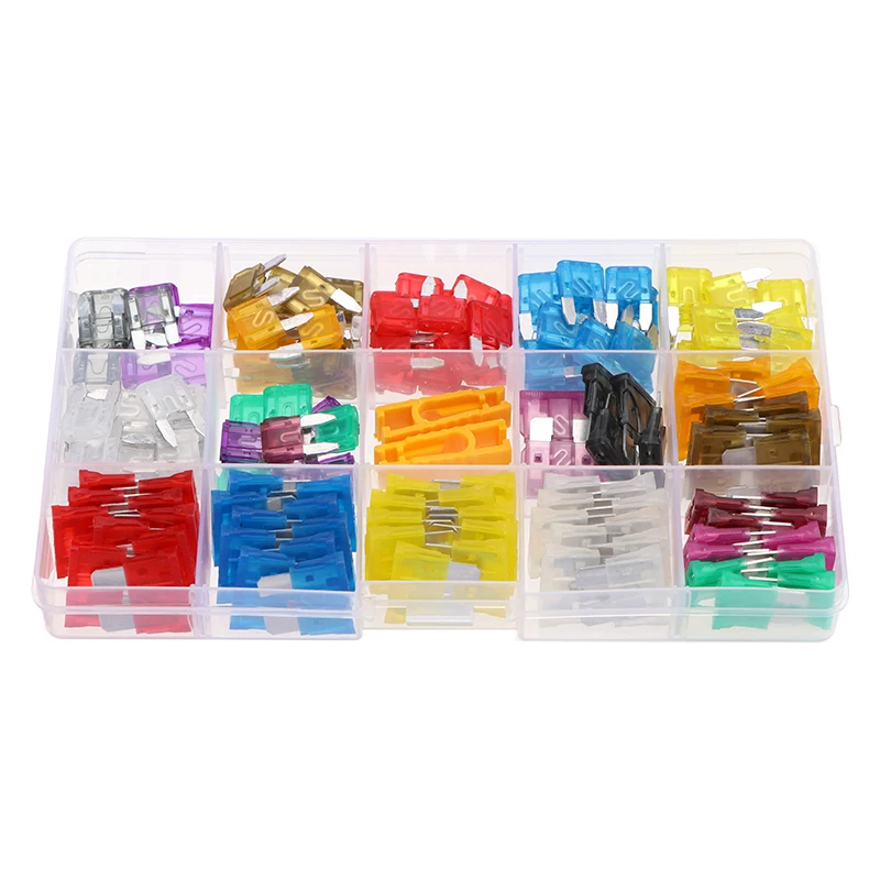 

166PCS Car Fuses 2A 3A 5A 10A 15A 20A 25A 30A 35A 40A Amp with Box Clip Assortment Auto Blade Type Fuse Set Truck