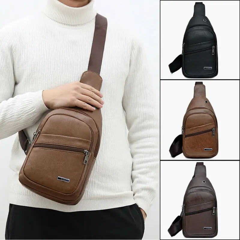 Мужская и женская сумка на ремне нагрудная кожаная для путешествий спортивная