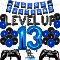 video game 13th birthday party decorations for boys supplies happy birthday banner game controller number 13 foil balloon